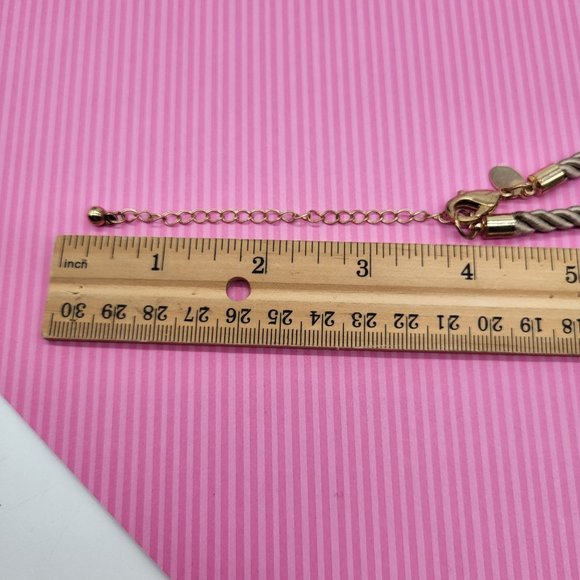 Chico's Enya Short Geo Bib Necklace Gold Tone Gems - Picture 6 of 9